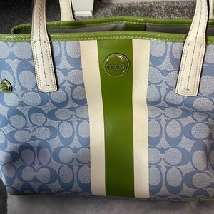 Coach – blue and green handbag